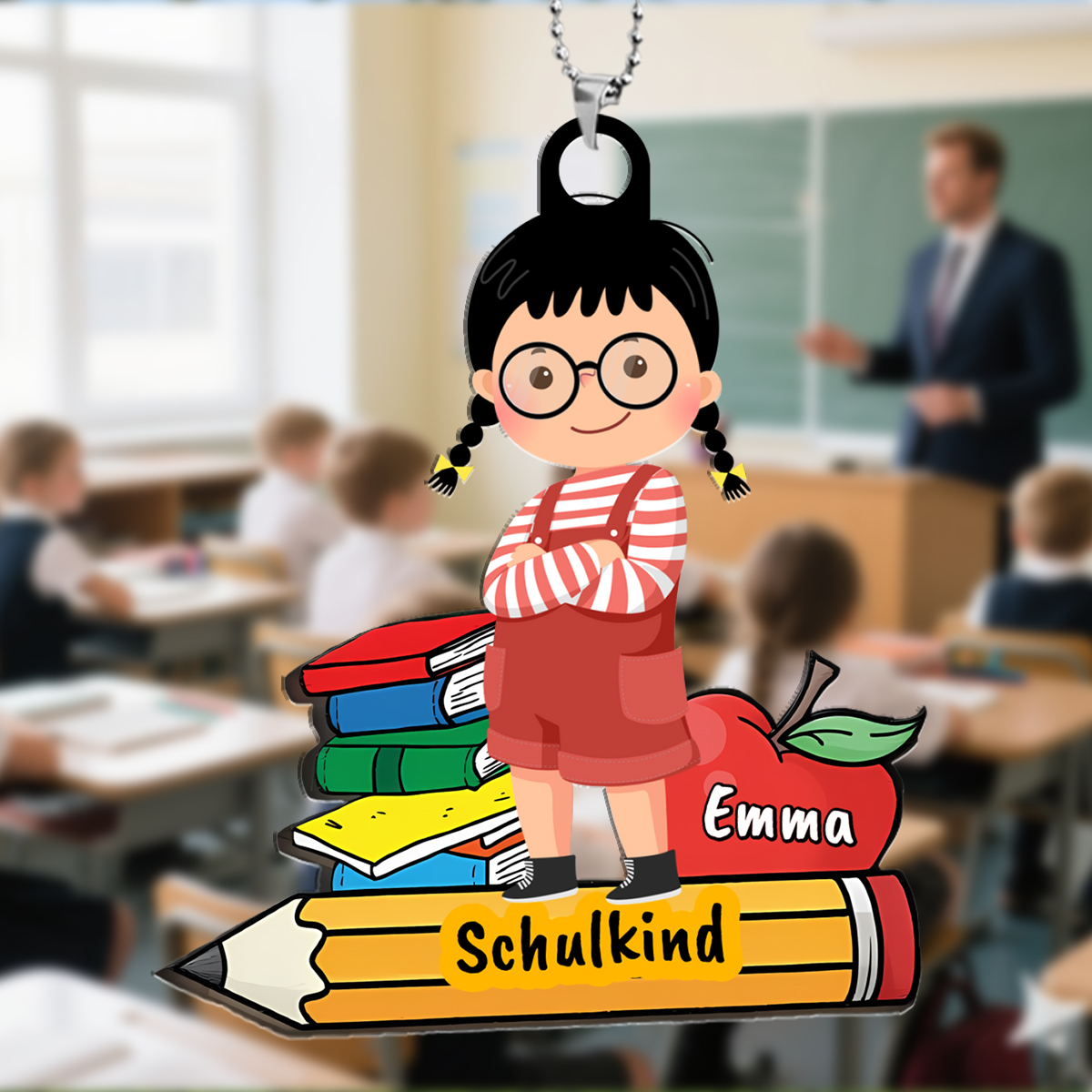 Personalisierter Acryl-Anhänger-Geschenk für Kinder zur Einschulung