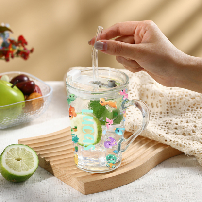 Glas Tasse-Personalisierter Name & Muster -Geschenk zum Schulanfang