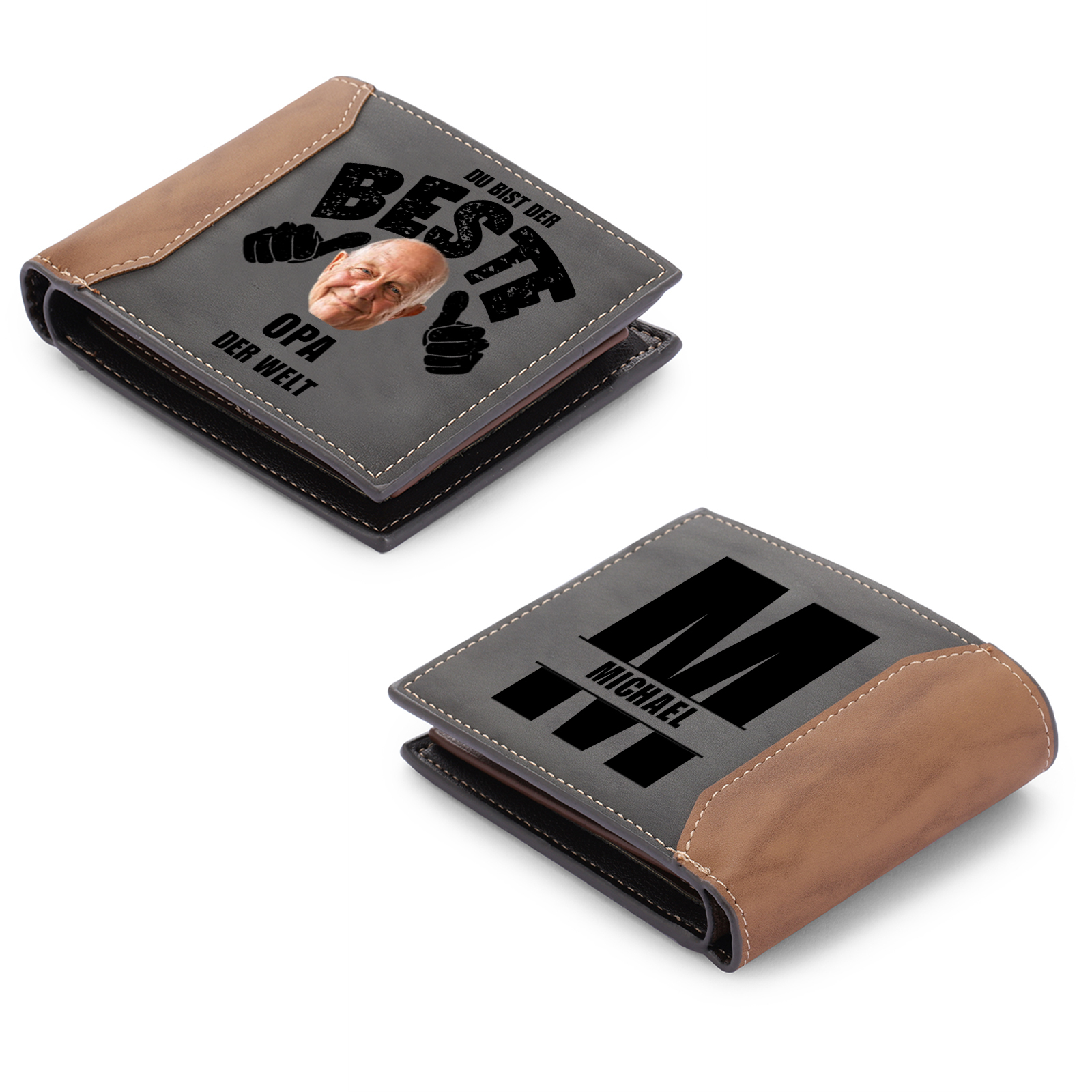 Herren Personalisierte 1 Name & Foto & Buchstabe -Du bist der beste Opa der Welt -Geschenk für Opa Großvater