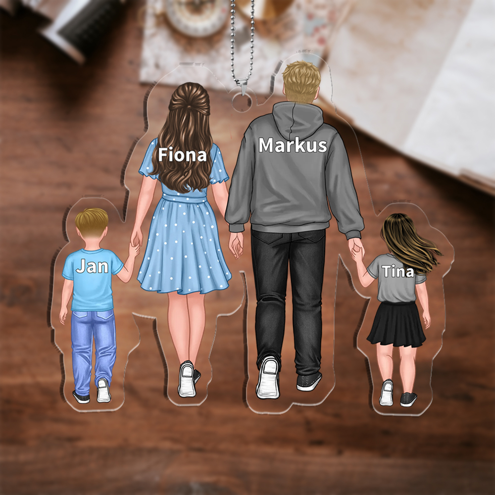 Acryl Weihnachtsornament-Personalisiertes Name Familie Ornament/Schlüsselanhänger mit Schlüsselring