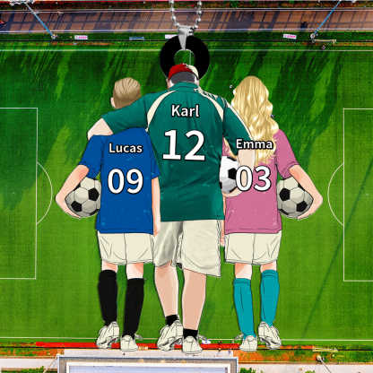 Personalisierter Acryl-Anhänger mit Fußball-Motiv für Familie