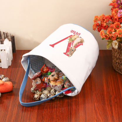 Personalisierbarer Name & Geburtsblume Leinwand Damen Tasche Einkaufstasche Tragetasche