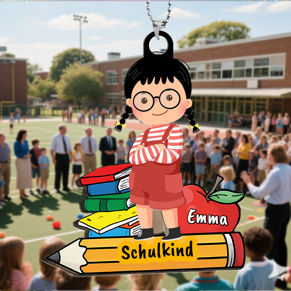 Personalisierter Acryl-Anhänger-Geschenk für Kinder zur Einschulung