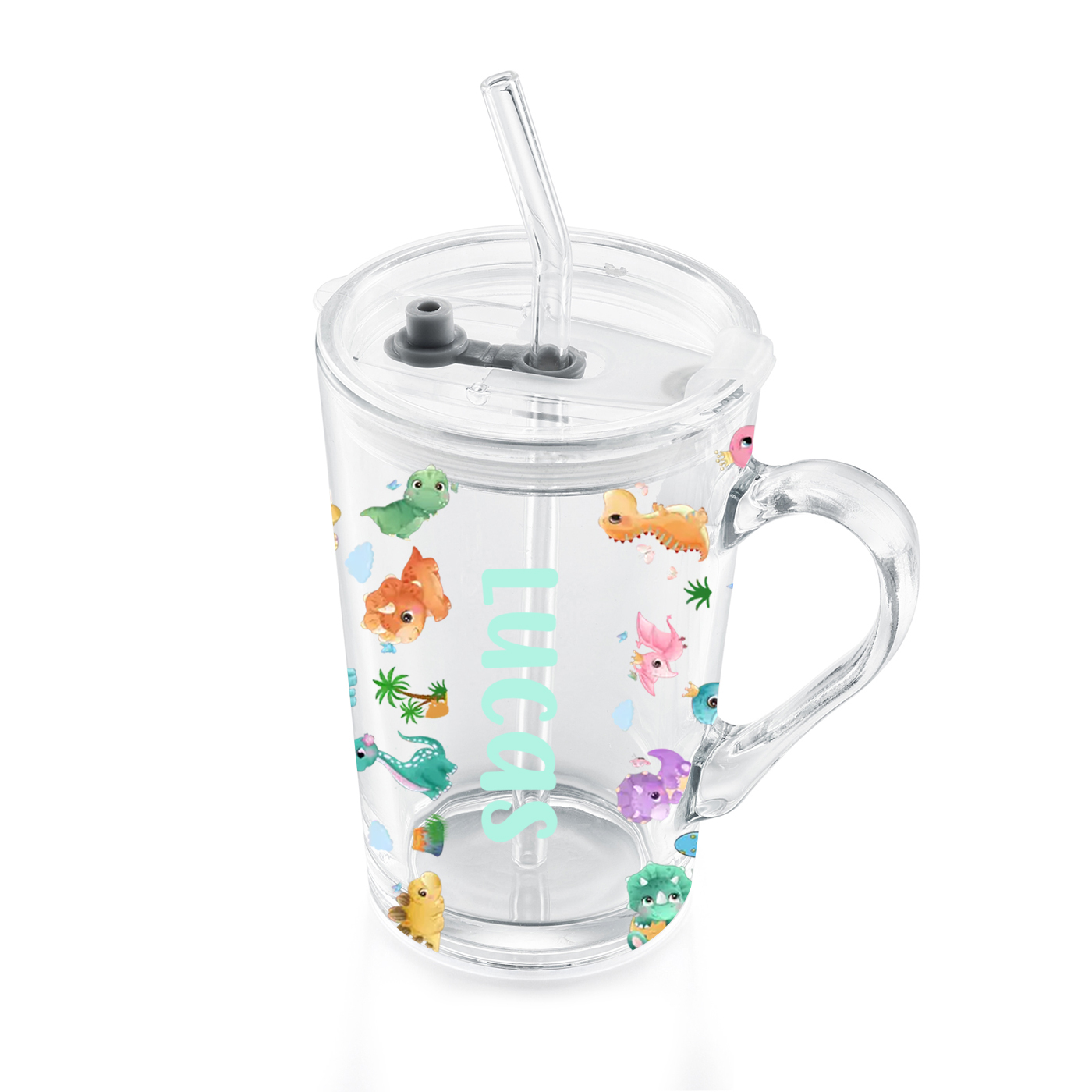 Glas Tasse-Personalisierter Name & Muster -Geschenk zum Schulanfang