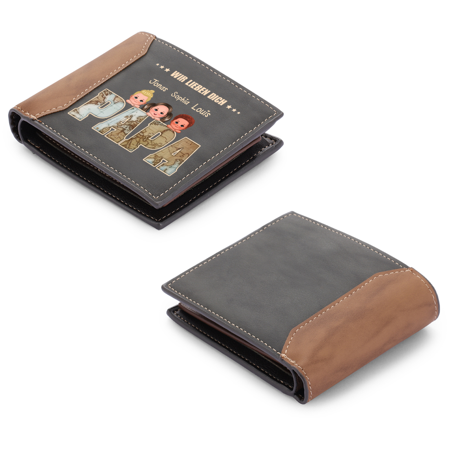 Herren Personalisierte 1-5 Name & Text -Wir lieben dich Papa -Geschenk für Papa Vater