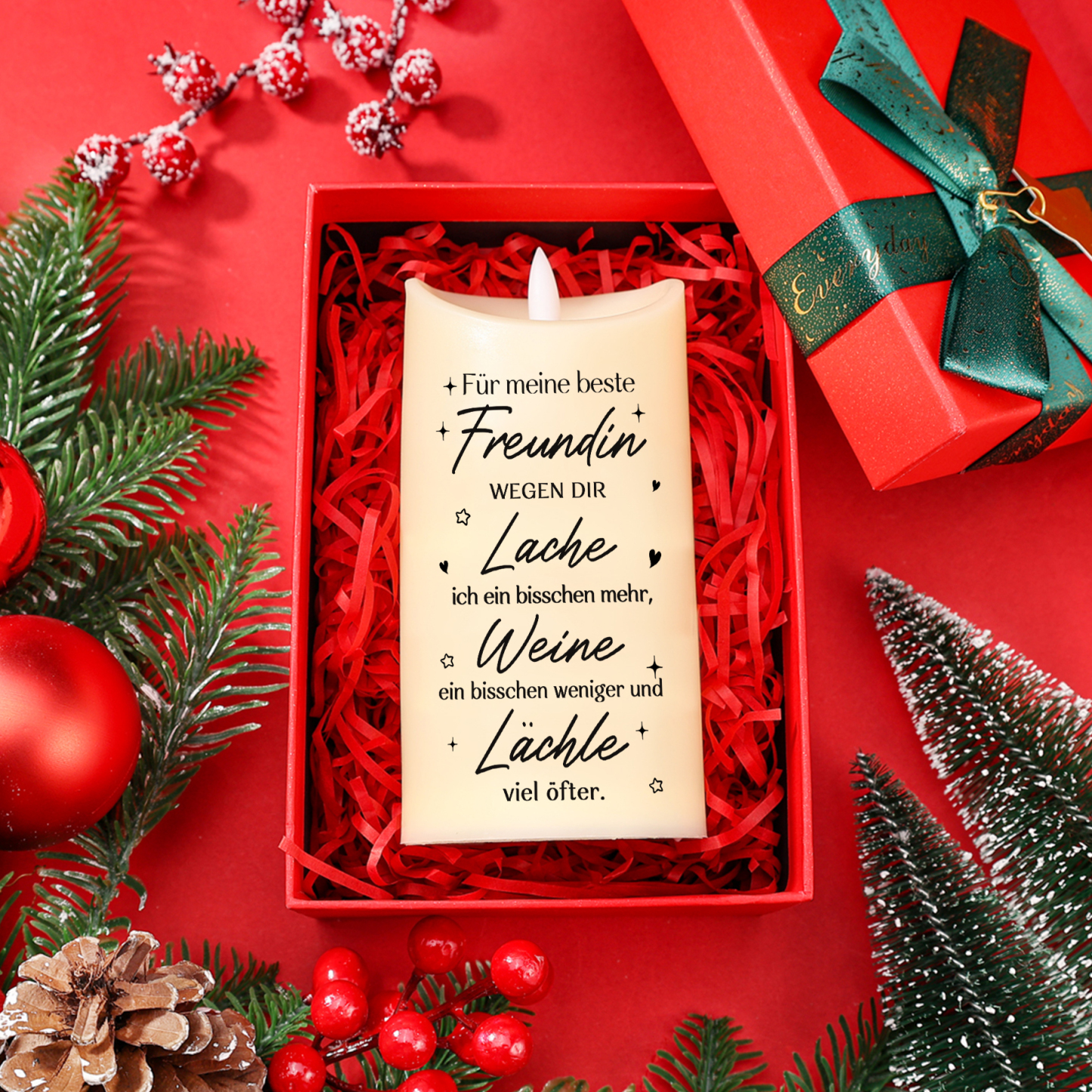 Personalisierbare 2 Namen Hand-in-Hand LED-Kerze – Danke, dass du meine nicht-biologische Schwester bist – Geschenk für Beste Freundin