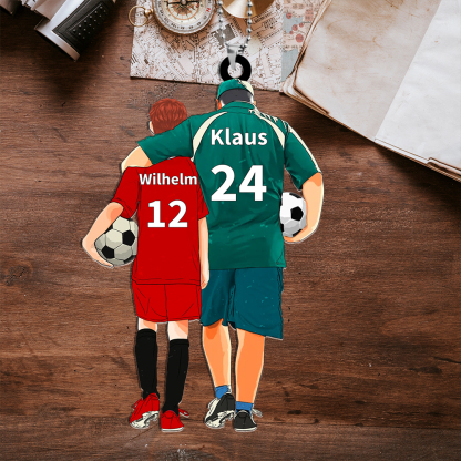 Personalisierter Acryl-Anhänger mit Fußball-Motiv für Papa & Kind