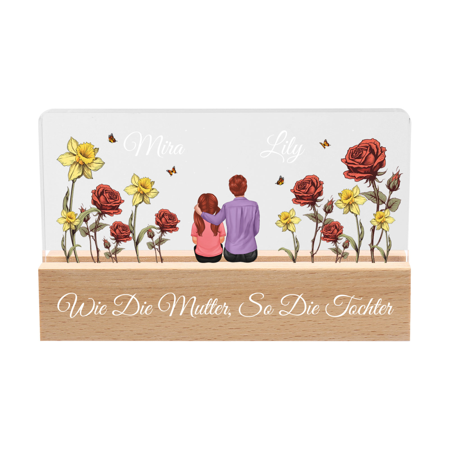 Personalisierte 6 Namen & Text Sonnenblume Elefant Nachtlicht Geschenk für Großmutter/Mutter zum Muttertag