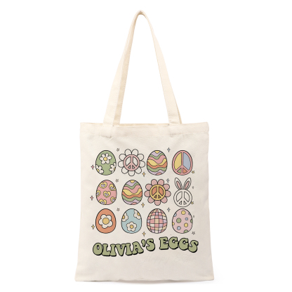 Personalisierbarer Name & Text Ostern Leinen Hase Tasche