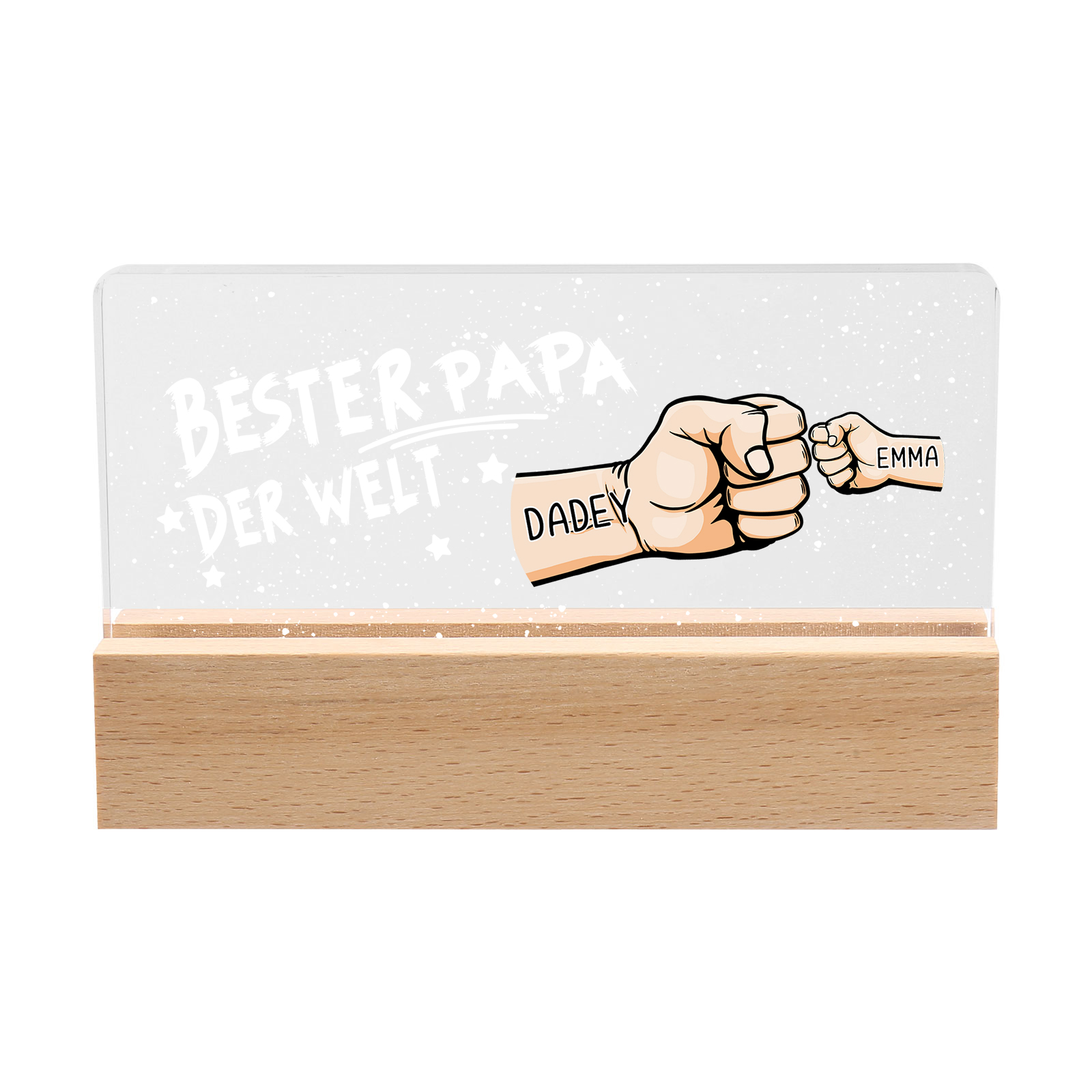 Personalisierte 2 Namen PAPA Faust Nachtlicht Geschenk für Vater-Bester Papa der Welt