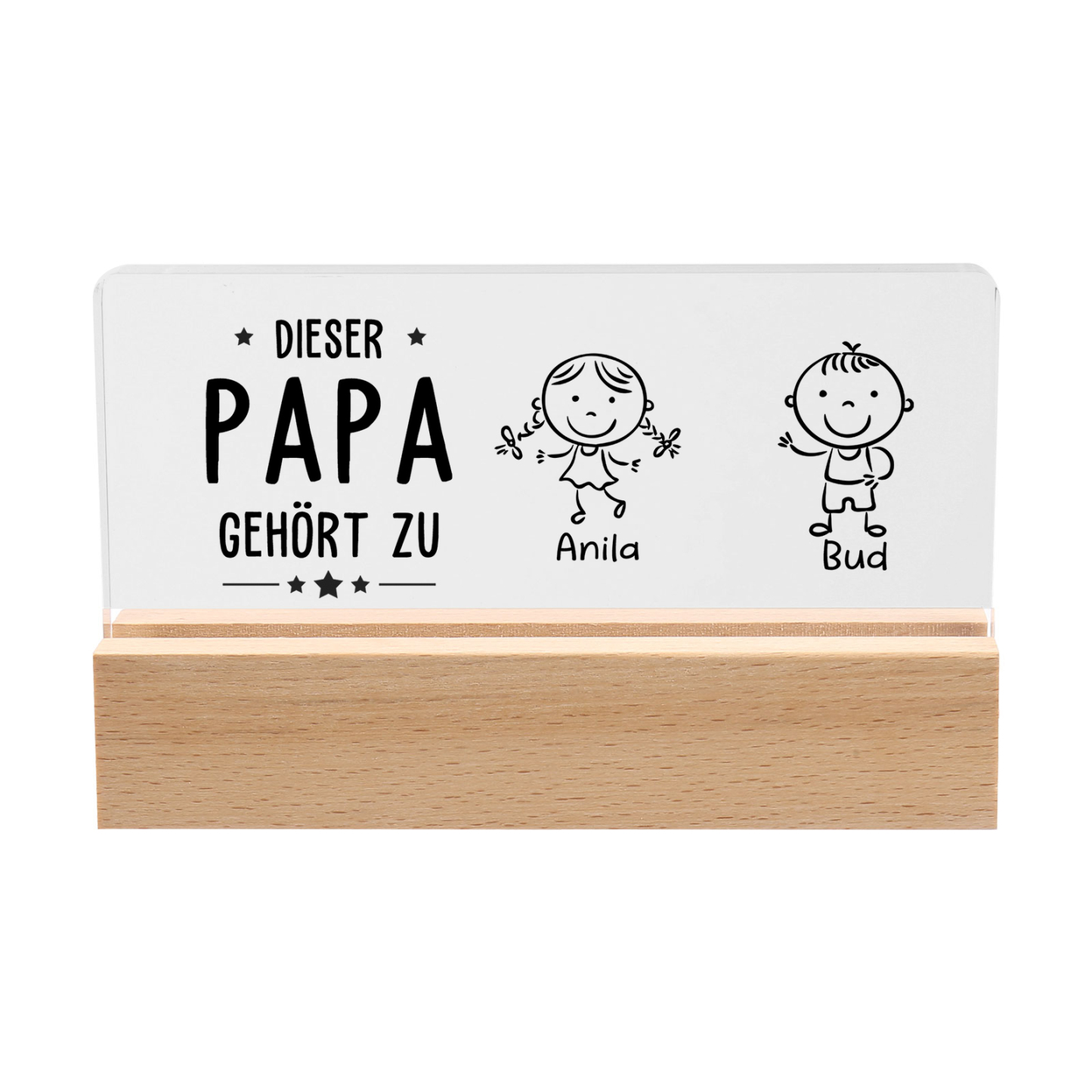 Personalisierte 2-6 Namen & Muster Nachtlicht Geschenk für Vater-Diese Papa gehört zu........