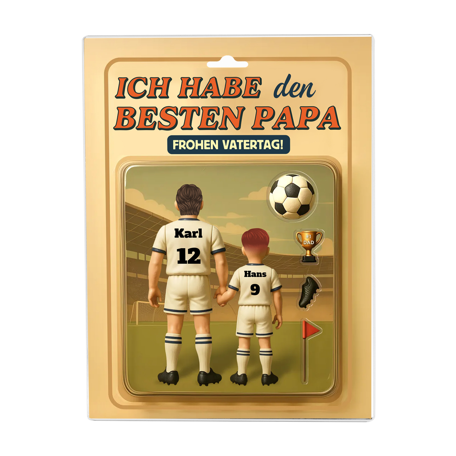 Personalisierte Papa und Kinder in Fußballtrikot Acryl-Deko-Ich habe den besten Papa-Schreibtischdekoration für Papa