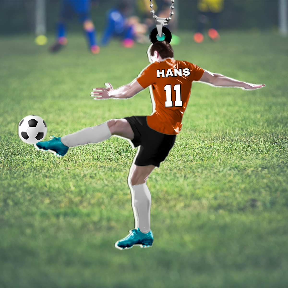 Personalisierter Acryl-Anhänger mit Fußball-Motiv für Man