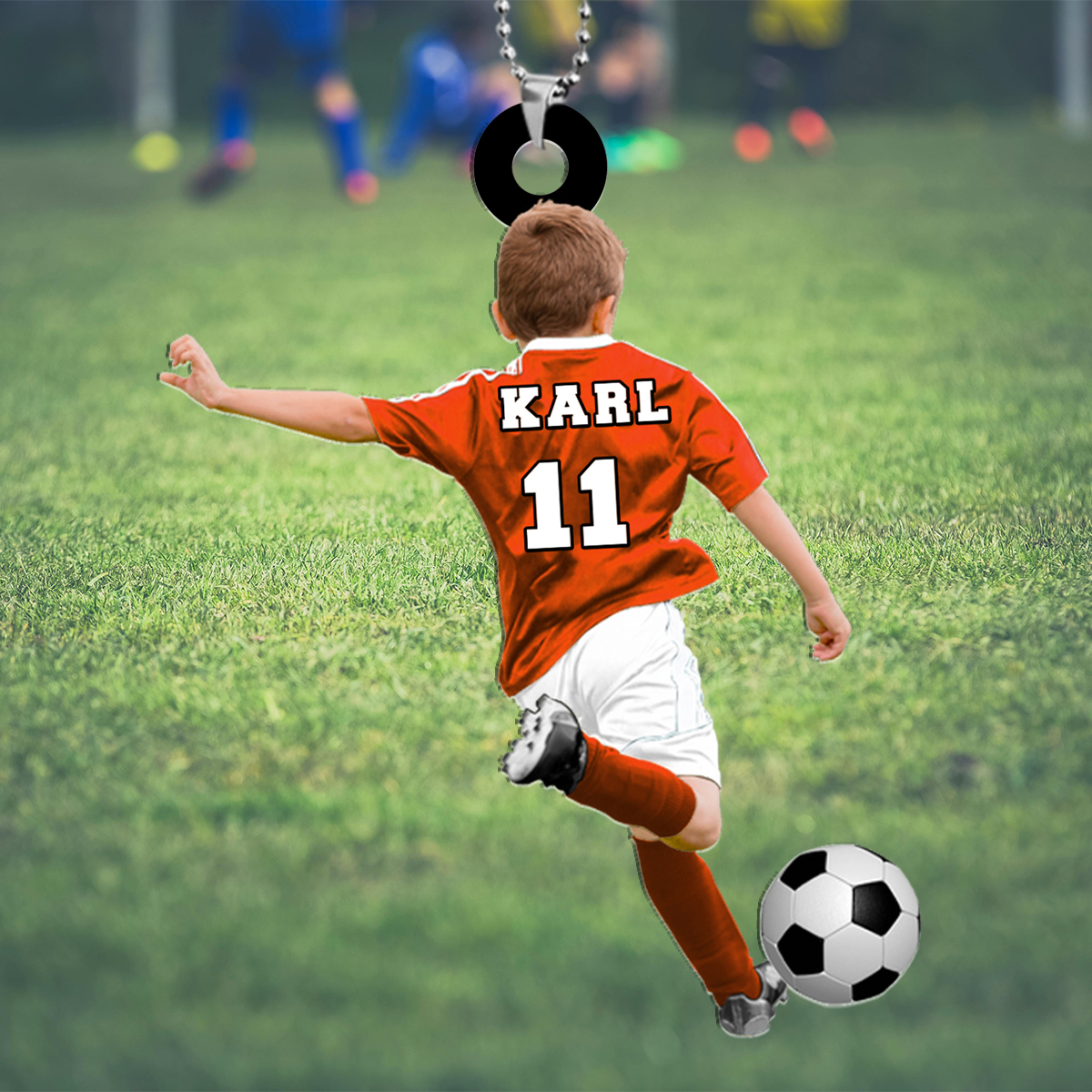 Personalisierter Acryl-Anhänger mit Fußball-Motiv für Man