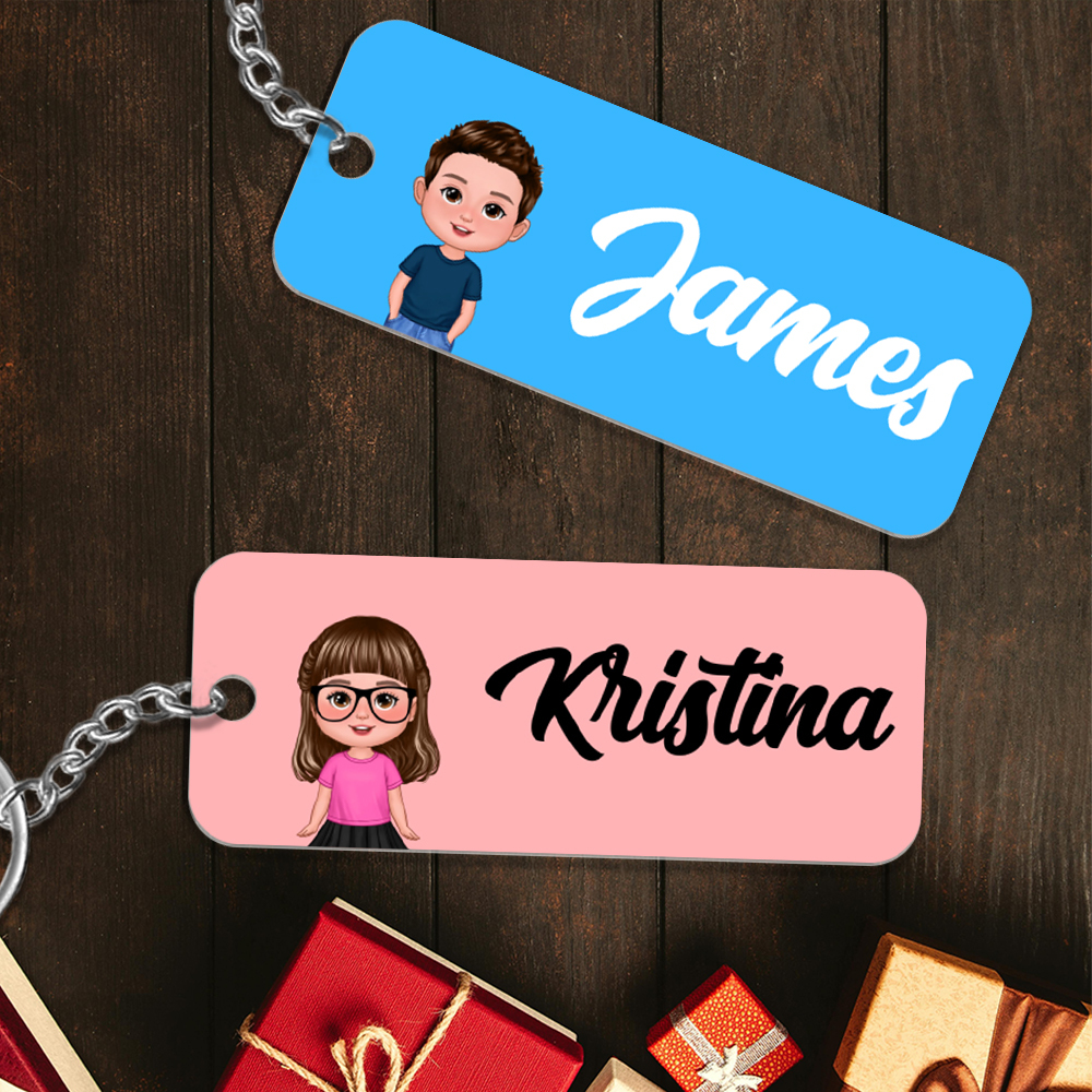 Personalisierbare Name & Muster Schlüsselanhänger-Mein erster Schultag