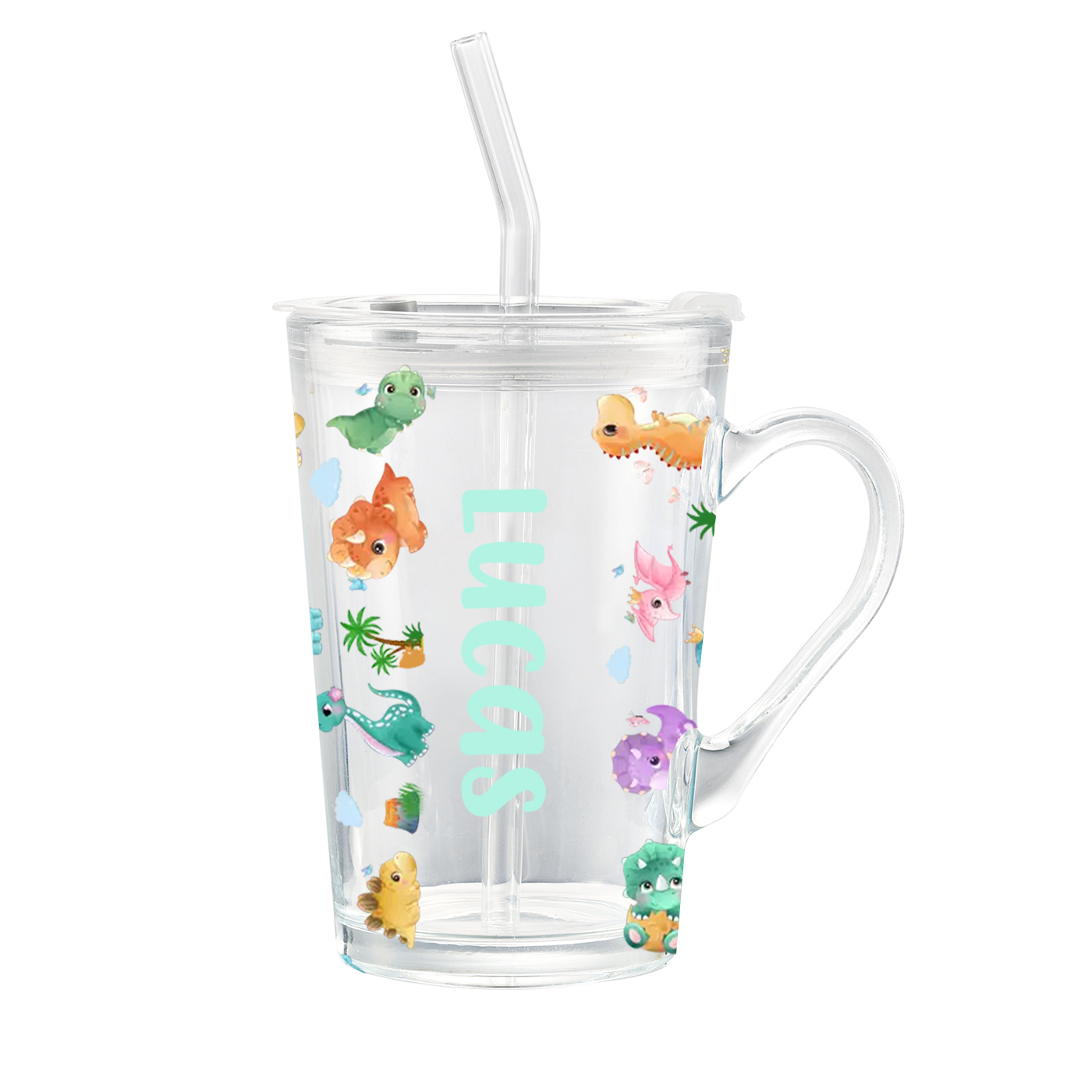 Glas Tasse-Personalisierter Name & Muster -Geschenk zum Schulanfang