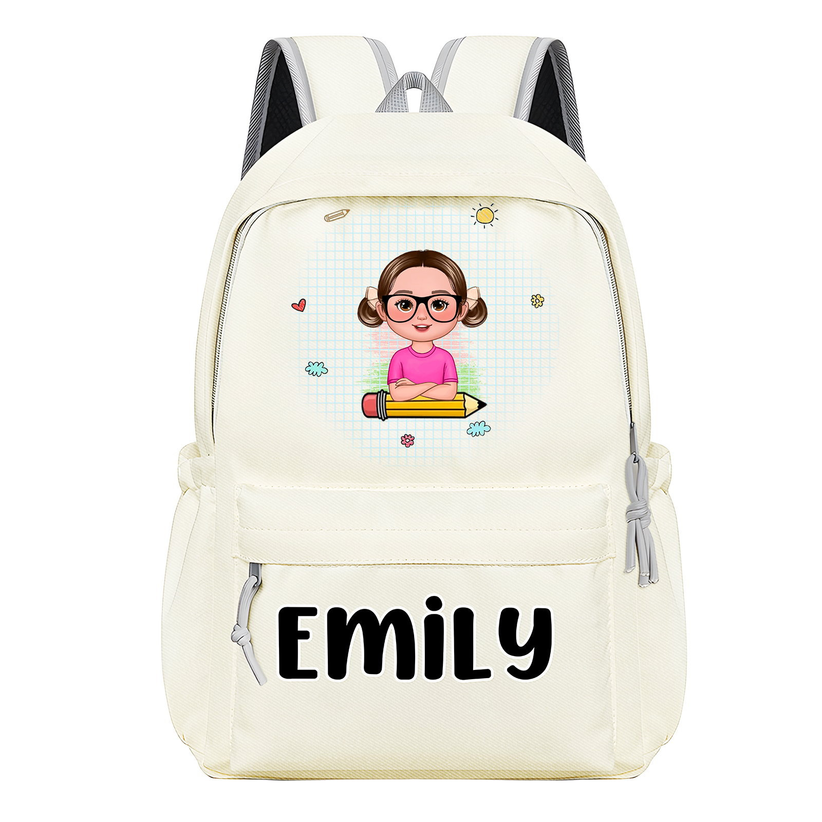 Personalisierte Name &  Muster Rucksack Schüler Schultasche in 3 Farbe