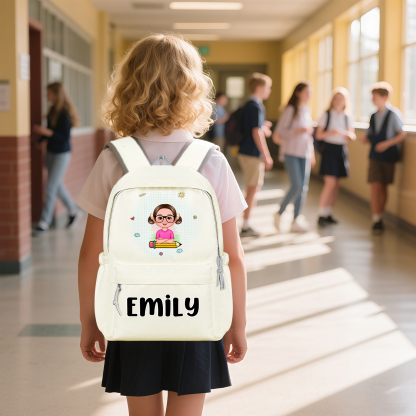 Personalisierte Name &  Muster Rucksack Schüler Schultasche in 3 Farbe