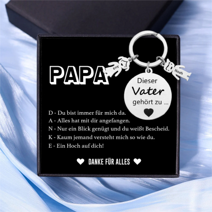 Diese Vater ( oder Mutter, Opa, Oma, usw. )gehört zu ... Schlüsselbund mit 2 Namen