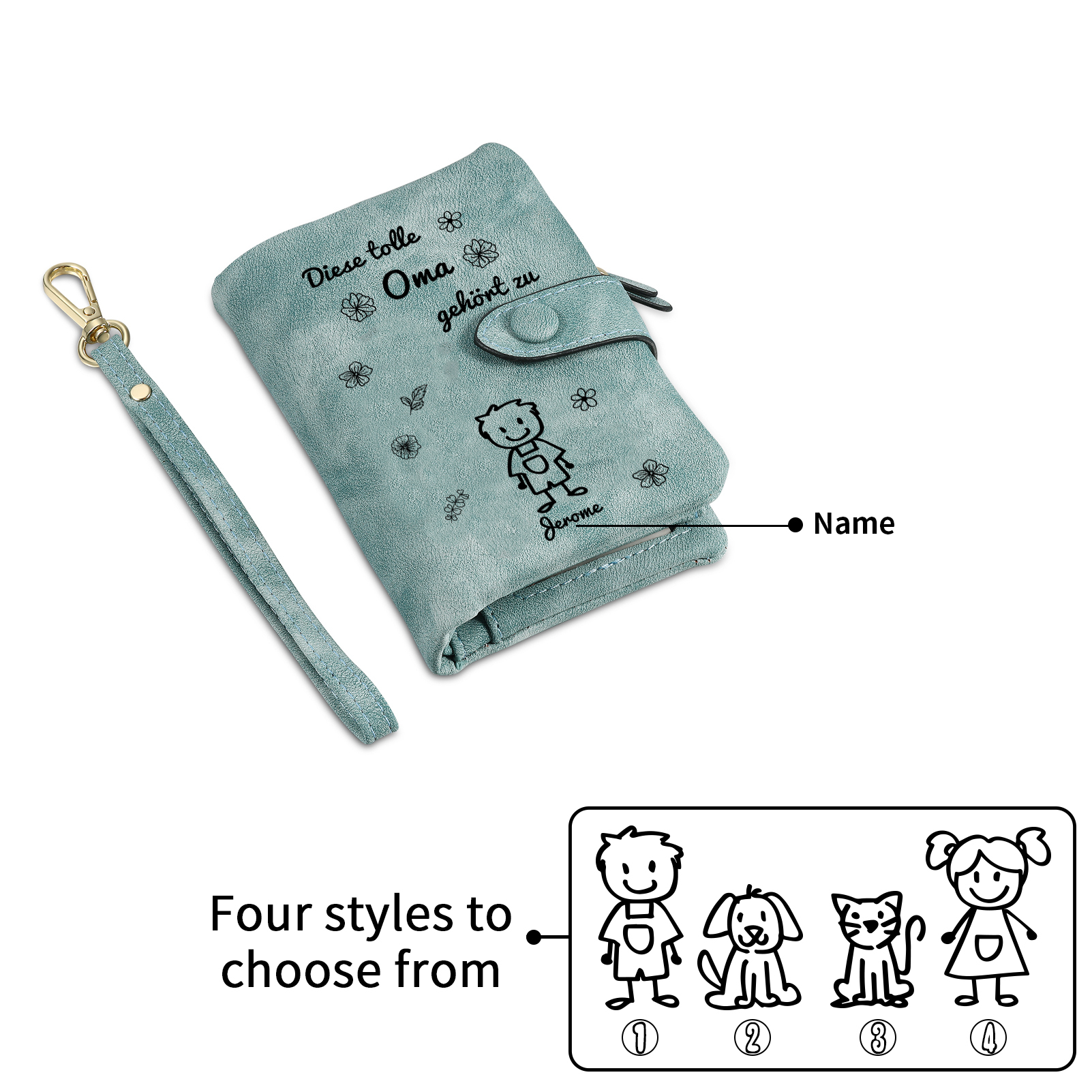 Personalisierter 1 Name & Muster PU-Leder Portemonnaie -Diese tolle Oma gehört zu- Geldbörse für Oma Großmutter