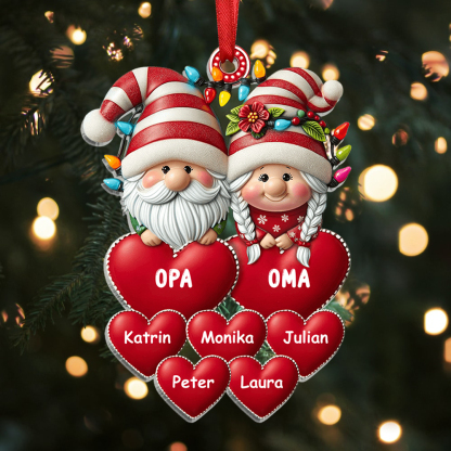 Personalisierte 1-8 Namen Weihnachtsornament Anhänger für Oma