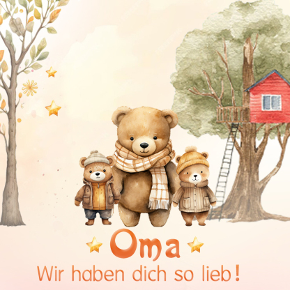 Personalisierte 2 Namen Gravur "OMA" Halskette mit 2 Geburtssteinen-Oma wir haben dich so lieb-Geschenk mit Nachrichtenkarte