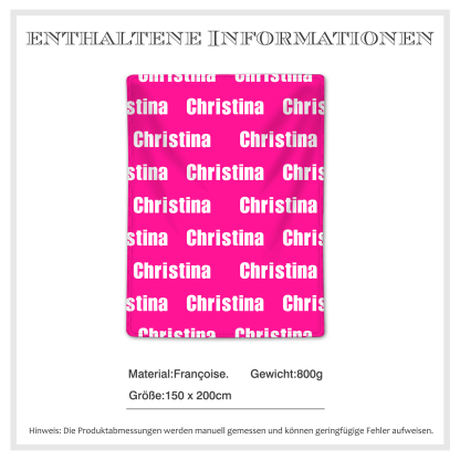 Personalisierte 1 - 10 Namen & Text  Bärenmotiv Flanell Decke für Oma Familie