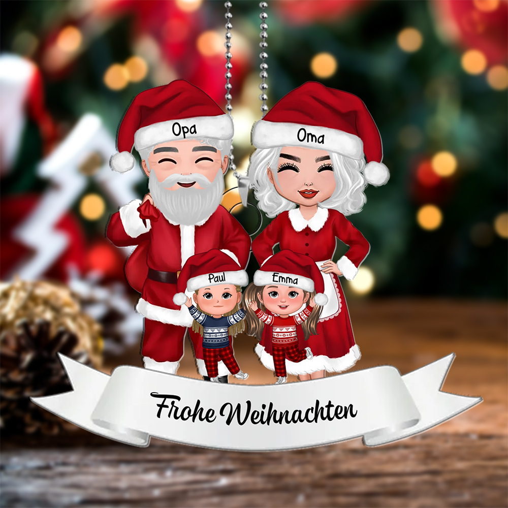 [Copy]Personalisierte 1-6 Namen Weihnachtsornament Oma/Opa & Enkelkinder Acryl-Anhänger 