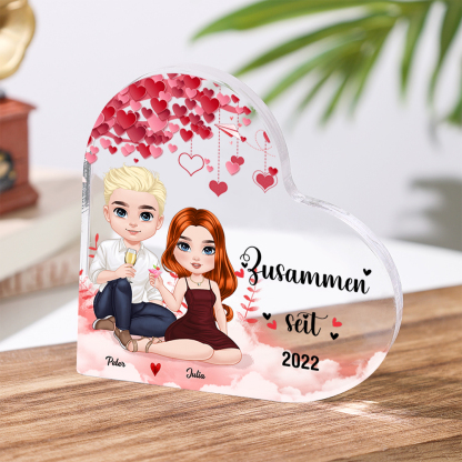 Personalisierter Text & 1 Name & Geburtsblume Herz Acryl-Deko für Oma Großmutter