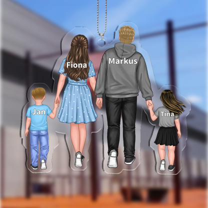 Acryl Weihnachtsornament-Personalisiertes Name Familie Ornament/Schlüsselanhänger mit Schlüsselring