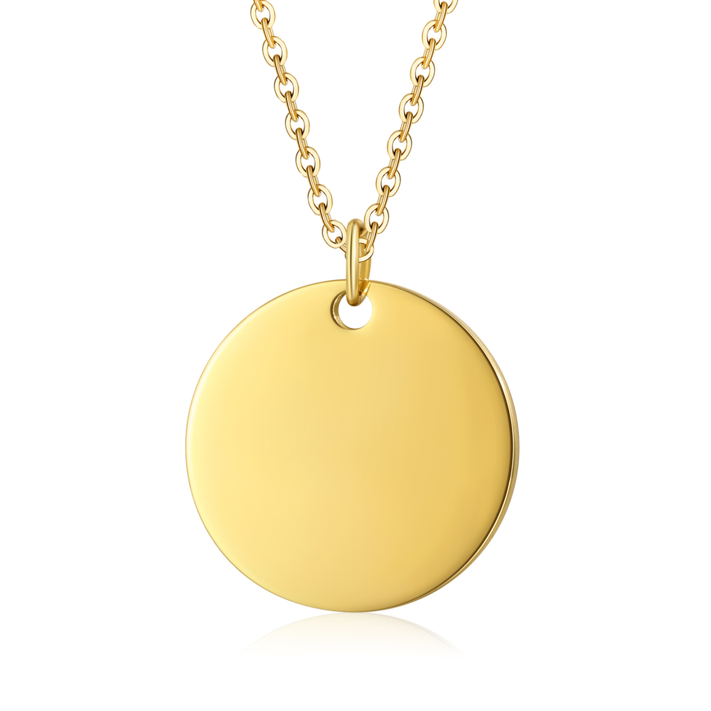 Personalisiertes 1 Foto & Name Haustier Rund Halskette in Golden/ Silber/ Rosagold