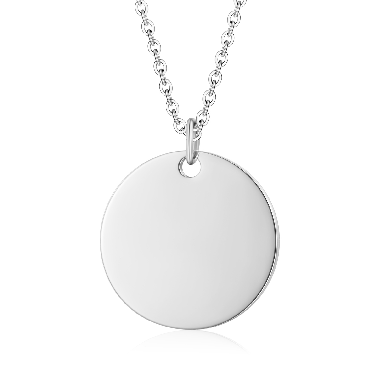 Personalisiertes 1 Foto & Name Haustier Rund Halskette in Golden/ Silber/ Rosagold