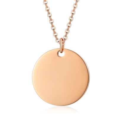 Personalisiertes 1 Foto & Name Haustier Rund Halskette in Golden/ Silber/ Rosagold