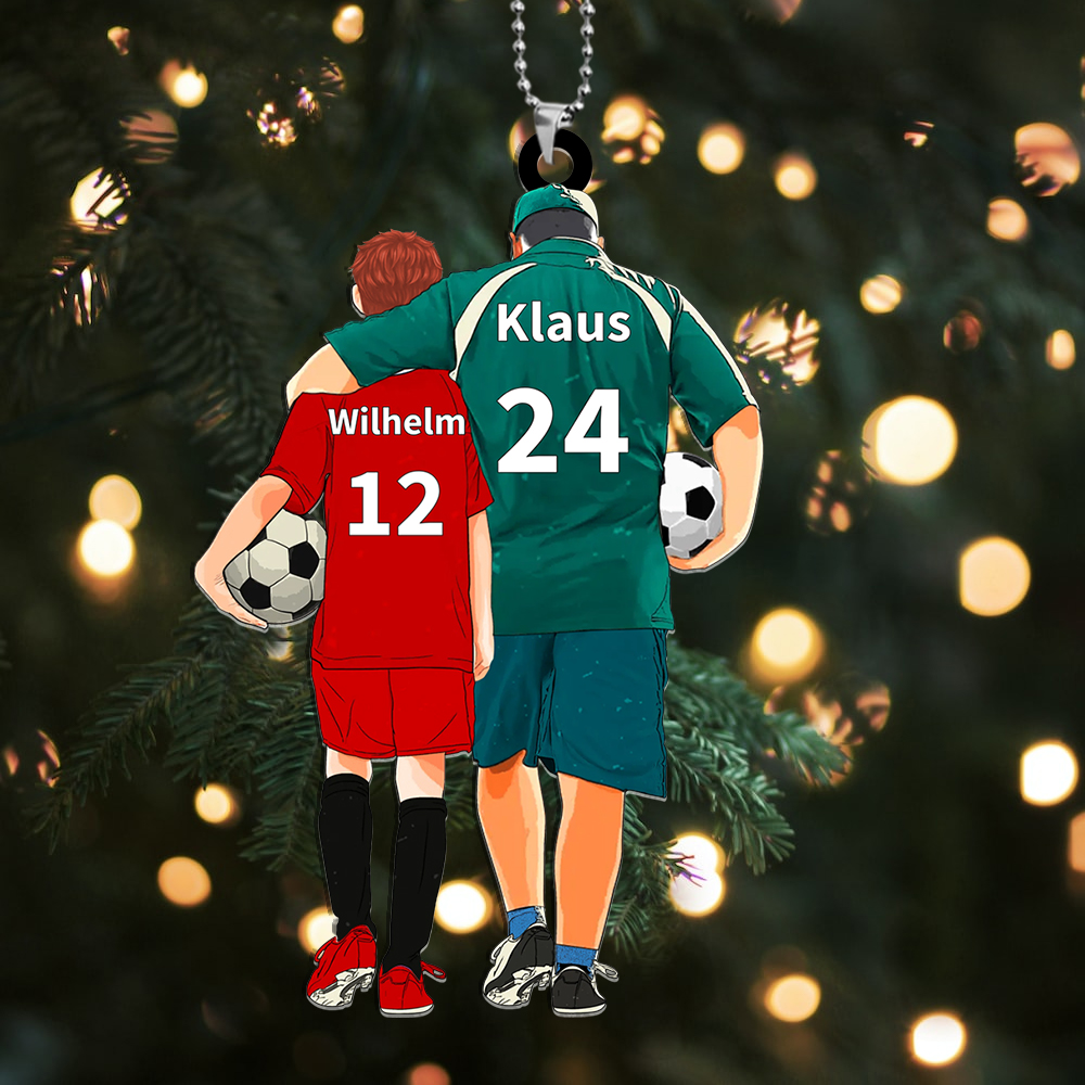 Personalisierter Acryl-Anhänger mit Fußball-Motiv für Papa & Kind