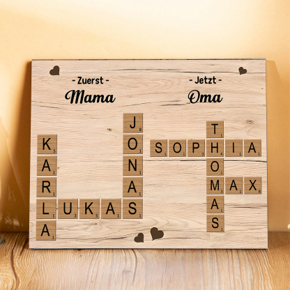 Holz Deko-Personalisierbarer 1-6 Namen-Unsere Mutter- Ornament Holzdekoration