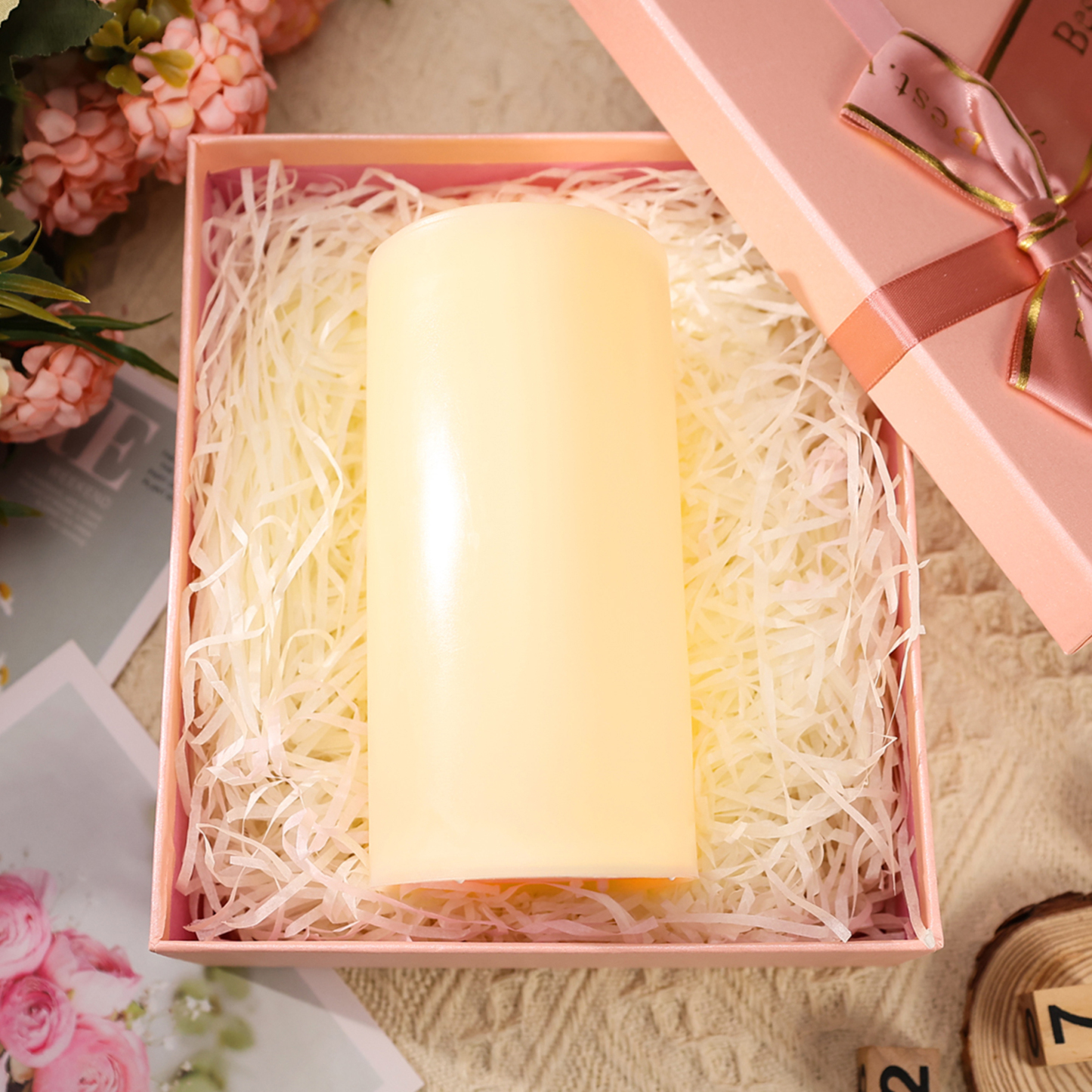 Personalisierte LED-Kerze mit 3 Namen & Muster – Diese großartige Mama wird geliebt von.. – perfektes Geschenk für Mama