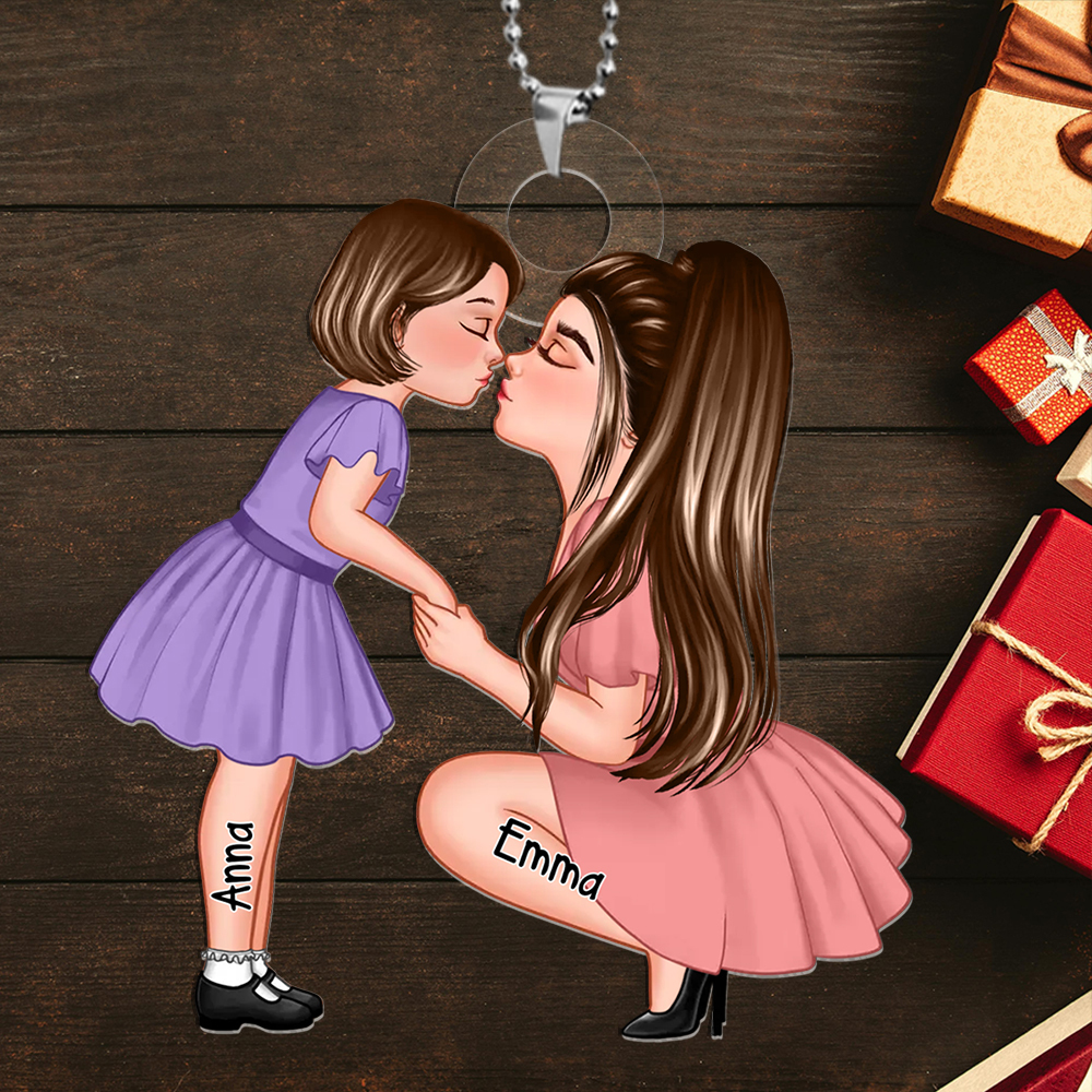 Personalisierter Schlüsselanhänger aus Acryl -Mama & Tochter