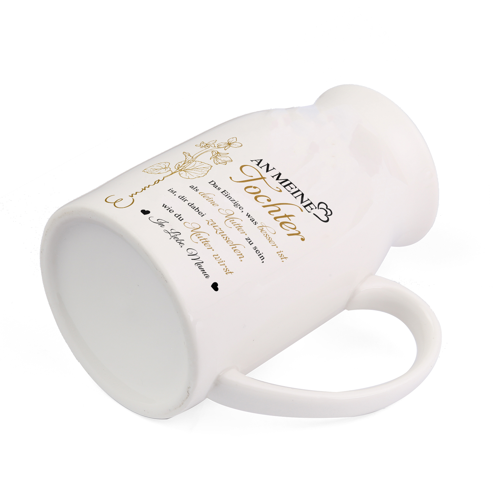 Personalisierte 1 Name & Geburtsblume-An meine Tochter- Gießvase mit Henkel Mama Vase-Pefektes Geschenk für Tochter