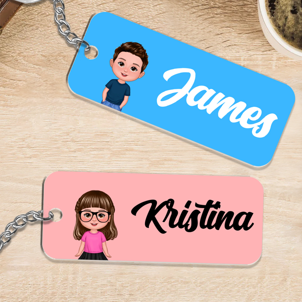 Personalisierbare Name & Muster Schlüsselanhänger-Mein erster Schultag