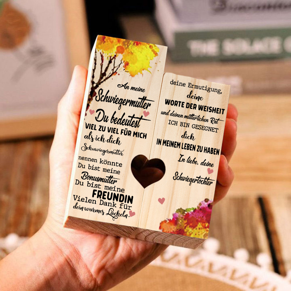 An Meine Schwiegermutter von Schwiegertochter - Holz Kerzenhalter - Kerzenständer für Schwiegermutter