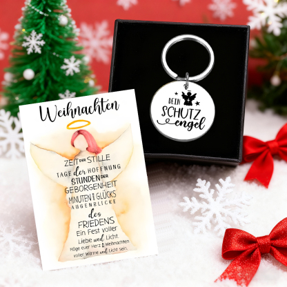 Personalisierter Schlüsselanhänger „Schutzengel TO GO“ mit Foto – Weihnachtsgeschenk mit Karte