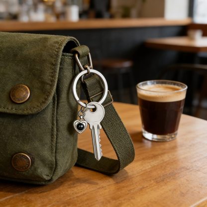 Personalisierter Schlüsselanhänger mit Herz und Projektionsfoto