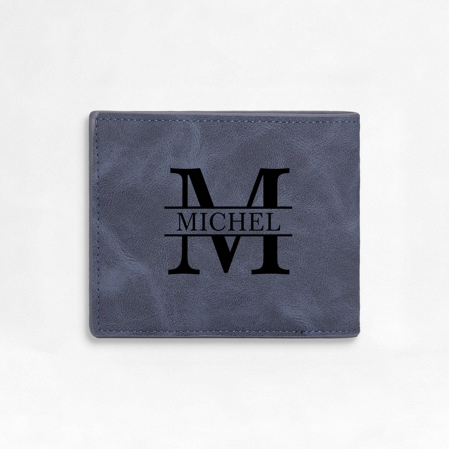 Personalisierte Herren‑Geldbörse mit Foto‑Gravur oder Monogramm Initiale