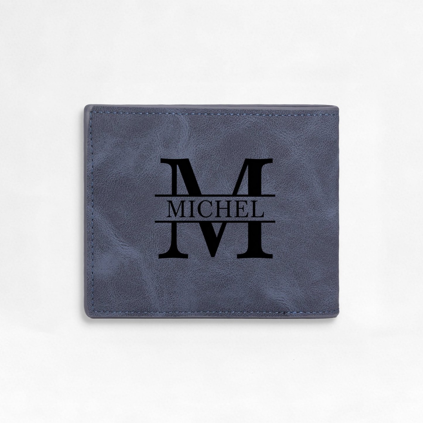 Personalisierte Herren‑Geldbörse mit Foto‑Gravur oder Monogramm Initiale