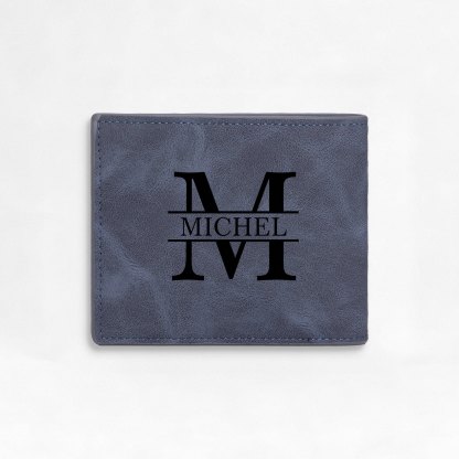 Personalisierte Herren‑Geldbörse mit Foto‑Gravur oder Monogramm Initiale