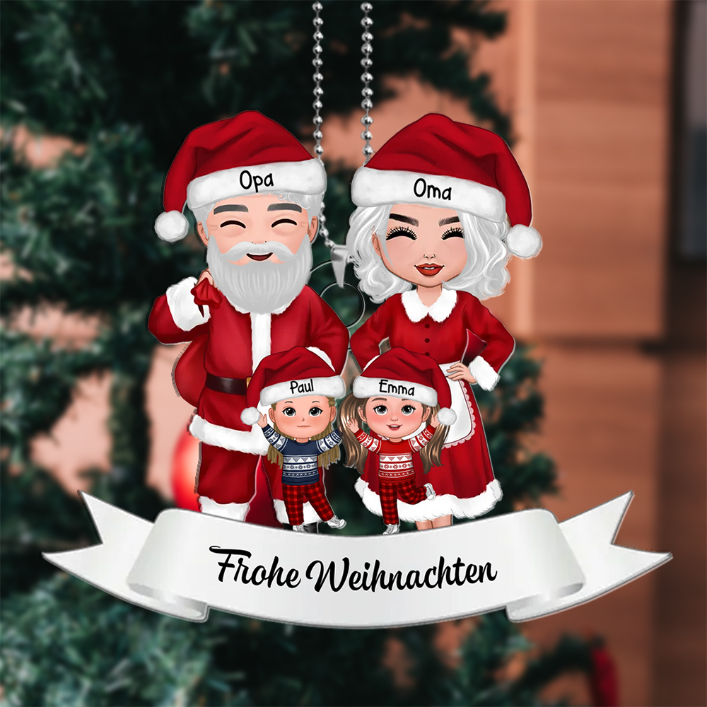 [Copy]Personalisierte 1-6 Namen Weihnachtsornament Oma/Opa & Enkelkinder Acryl-Anhänger 