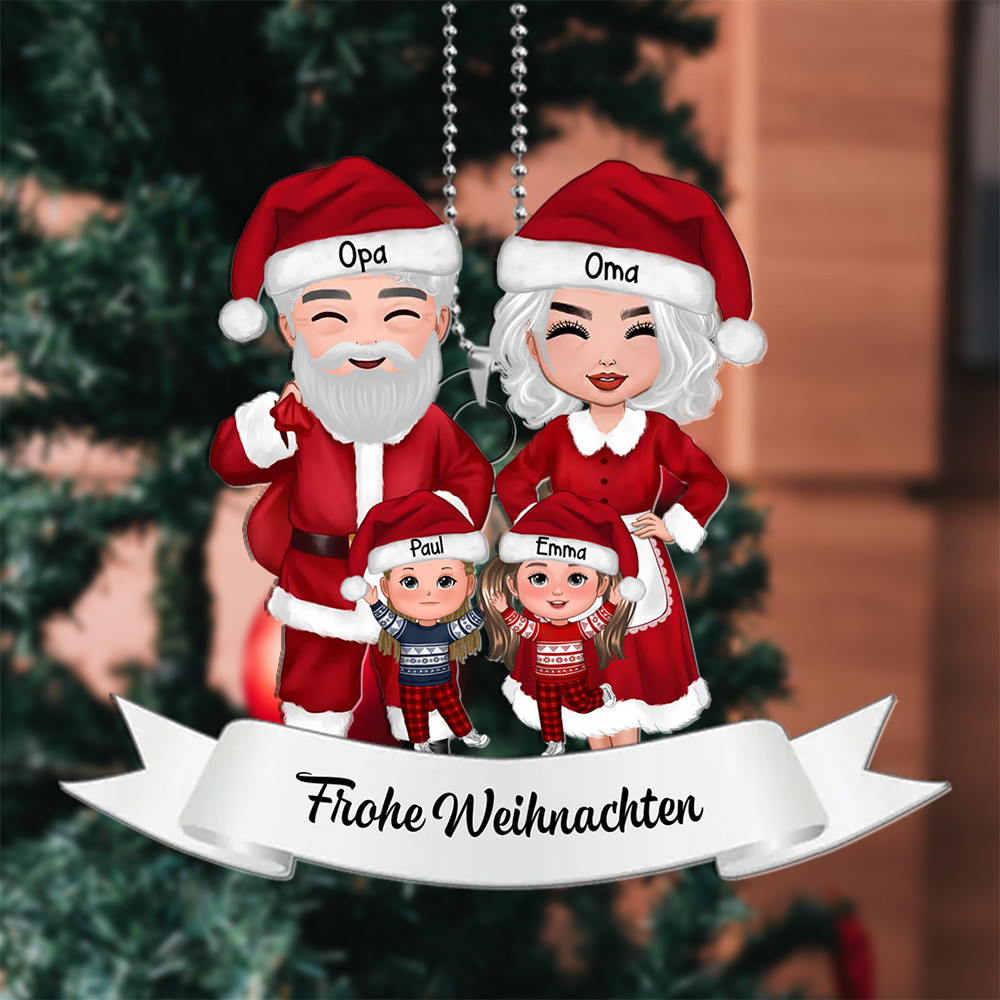 [Copy]Personalisierte 1-6 Namen Weihnachtsornament Oma/Opa & Enkelkinder Acryl-Anhänger 