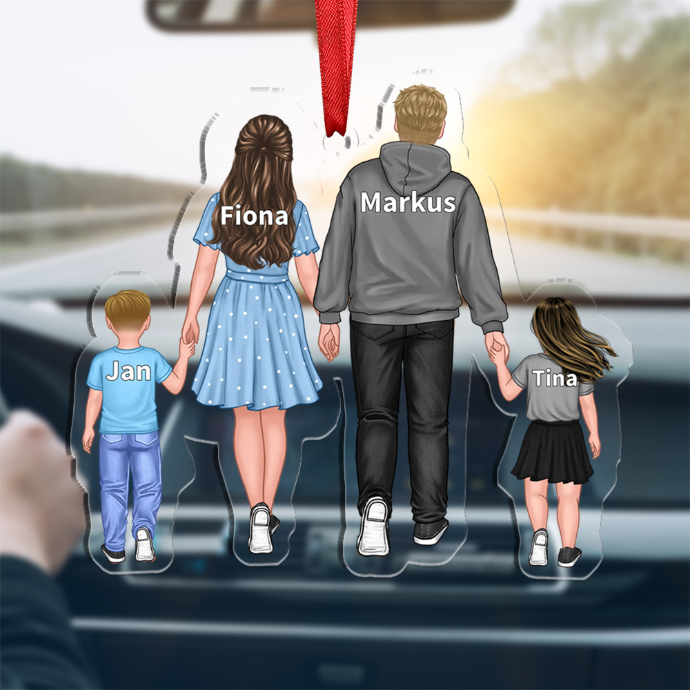 Acryl Weihnachtsornament-Personalisiertes Name Familie Ornament/Schlüsselanhänger mit Schlüsselring