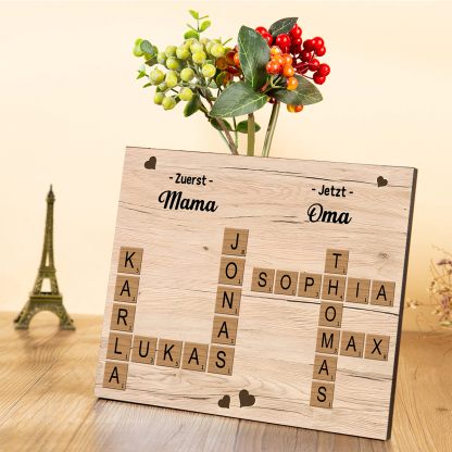 Holz Deko-Personalisierbarer 1-6 Namen-Unsere Mutter- Ornament Holzdekoration