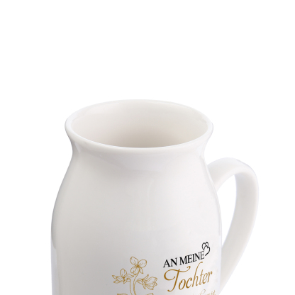 Personalisierte 1 Name & Geburtsblume-An meine Tochter- Gießvase mit Henkel Mama Vase-Pefektes Geschenk für Tochter